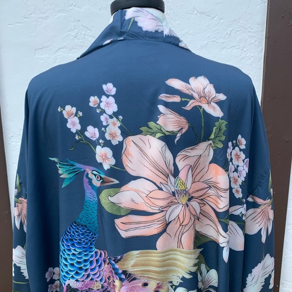 New Gorgeous Bohemian Floral Print Kimono Duster - Picture 11 of 16